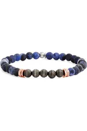 Tateossian Sterling Silver and Sodalite Stonehenge Bracelet