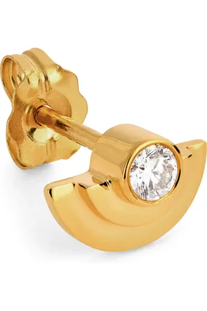 Azlee Yellow and Diamond Staircase Single Stud Earring