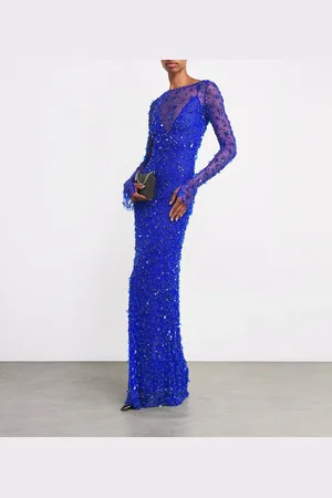 LAPOINTE Mesh Embellished Gown