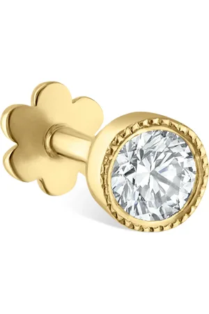 Maria Tash Scalloped Set Diamond Threaded Single Stud Earring