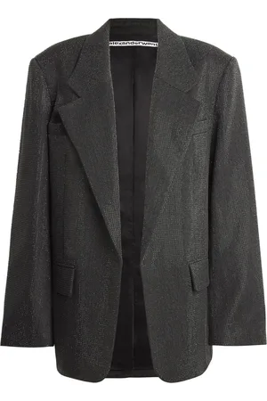 Alexander Wang Wool Crystal-Embellished Hotfix Blazer