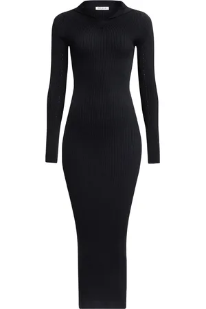 Alaïa Ribbed Hooded Midi Dress