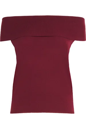 Allude Wool-Cashmere Off-The-Shoulder Top