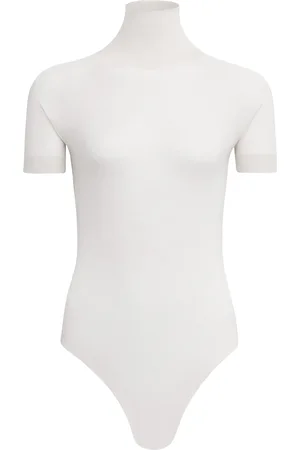 Alaïa Wool Short-Sleeve Bodysuit