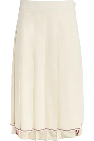 Thom Browne Cashmere Pleated Midi Skirt