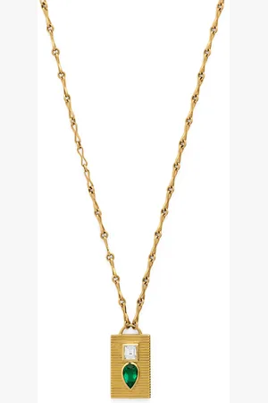 Azlee Yellow , Diamond and Emerald Duet Necklace