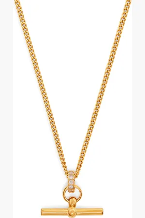Tilly Sveaas Plated Crystal T-Bar Necklace