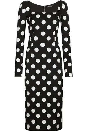 Dolce & Gabbana Silk Polka-Dot Bodycon Dress
