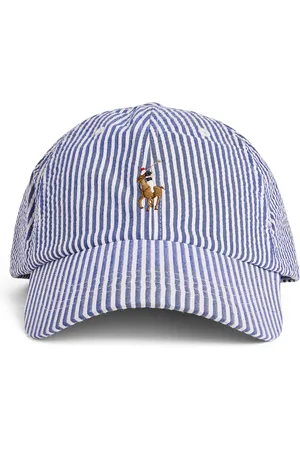 Ralph Lauren Seersucker Polo Pony Baseball Cap