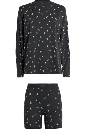 SKIMS Ski Print Boyfriend Long-Sleeve Top & Boxers Set