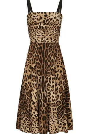 Dolce & Gabbana Silk Leopard-Print Midi Dress