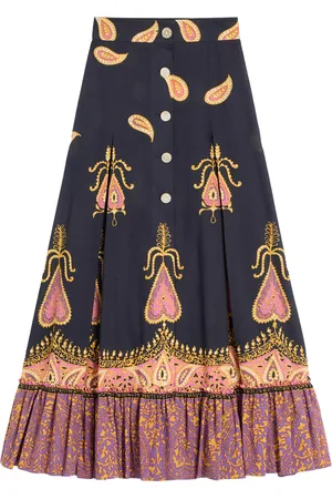 VALENTINO GARAVANI Cotton Buttoned Maxi Skirt