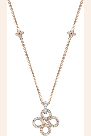 Boodles Rose Gold, Platinum and Diamond Be Pendant Necklace
