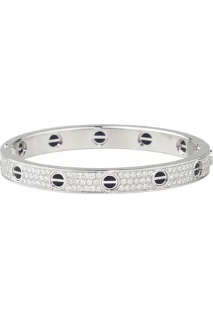Cartier Love Classic White Gold and Diamond Ceramic Paved Bracelet