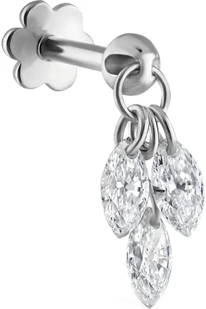 Maria Tash Floating Diamond Plume Threaded Charm Earring
