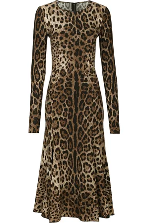 Dolce & Gabbana Leopard Print Midi Dress