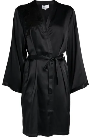Marjolaine Silk Lace-Trim Robe