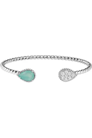 Boucheron White Gold, Diamond and Aquaprase Serpent Bohème Bangle