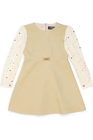 VERSACE Lurex-Knit Embellished Dress