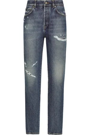Dolce & Gabbana Ripped Straight-Leg Jeans