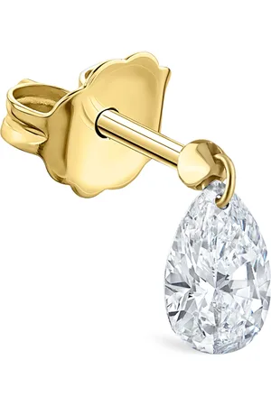Maria Tash Floating Pear Diamond Charm Single Stud Earring