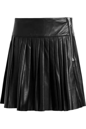AllSaints Lambskin Pleated Mini Skirt