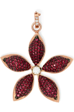 BEE GODDESS Diamond and Ruby Apple Seed Pendant