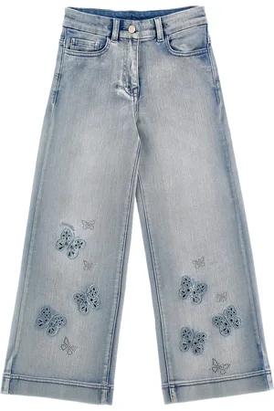 MONNALISA Embellished Wide-Leg Jeans