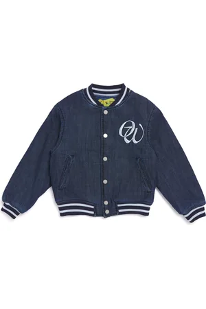 OFF-WHITE Denim Off Script Bomber Jacket