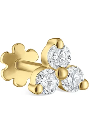Maria Tash Yellow Diamond Trinity Threaded Stud Earring