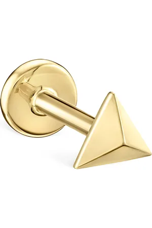 Maria Tash Yellow Faceted Triangle Threaded Stud Earring