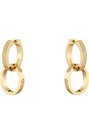 Cartier Yellow and Diamond Love Double Hoop Earrings