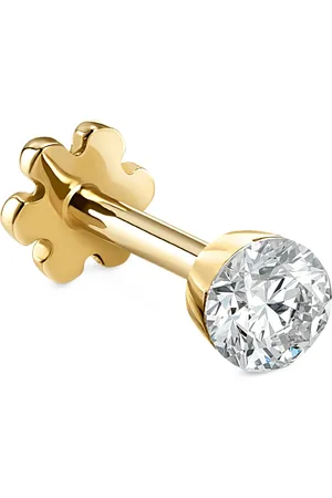 Maria Tash Yellow and Diamond Threaded Stud Earring