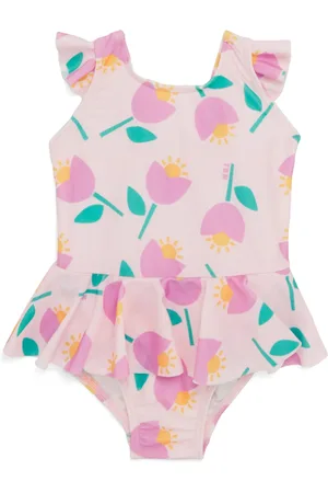 THE BONNIE MOB Tulip Print Frilled Swimsuit