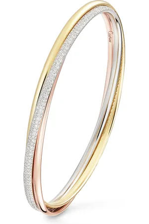 Cartier Small White, Rose, Yellow Gold and Diamond Trinity Bracelet