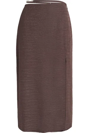 Jacquemus Croc-Effect Belted Midi Skirt