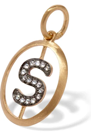 ANNOUSHKA Yellow and Diamond Initial S Pendant
