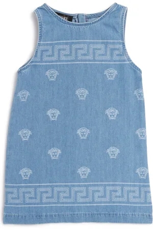 VERSACE Medusa Print Denim Dress