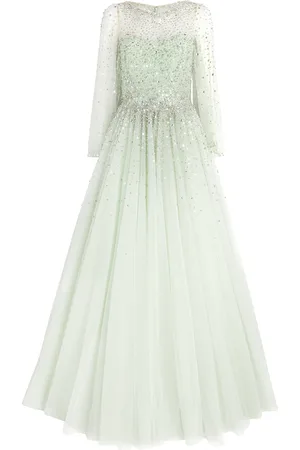 Jenny Packham Tulle Crystal-Embellished Saar Gown