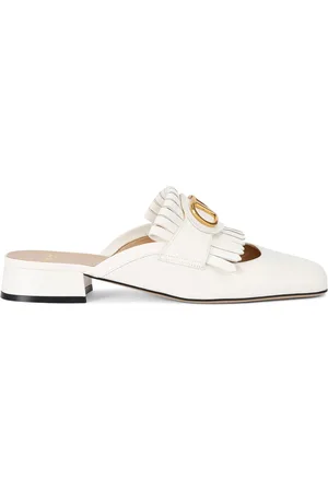VALENTINO GARAVANI Leather VLogo Fringe Mules