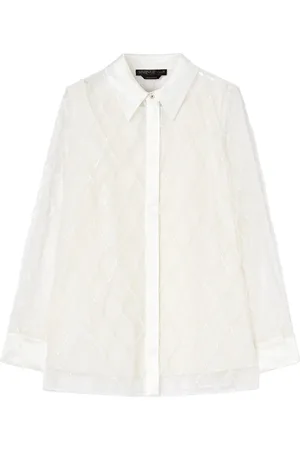 Persona by Marina Rinaldi Silk Embroidered Bacca Shirt