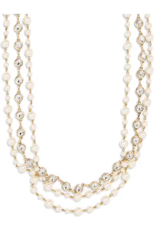 Max Mara Embellished Pearl and Rhinestone Necklace