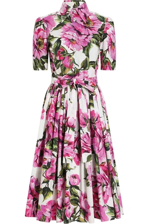Dolce & Gabbana Floral Print Midi Shirt Dress
