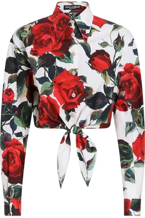 Dolce & Gabbana Cotton Floral Tie Shirt