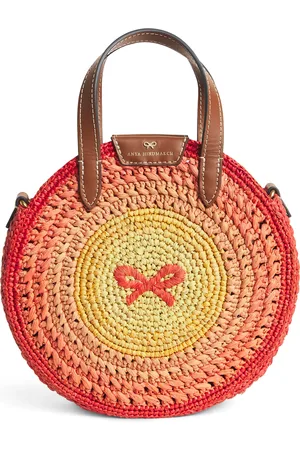 Anya Hindmarch Small Raffia Round Top-Handle Bag