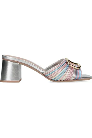 VALENTINO GARAVANI Metallic Leather Cornely Heeled Mules 60
