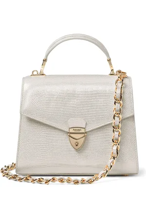 ASPINAL OF LONDON Metallic Lizard-Effect Midi Mayfair 2 Bag