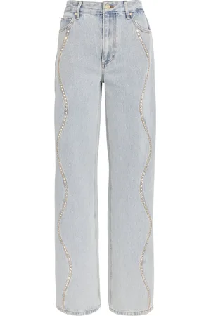 Sandro Embellished Wide-Leg Jeans