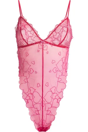 SKIMS Tulle Embroidered Hearts Body