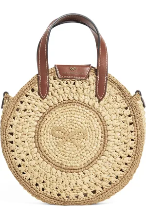Anya Hindmarch Small Raffia Round Bow Tote Bag